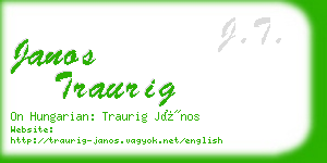 janos traurig business card